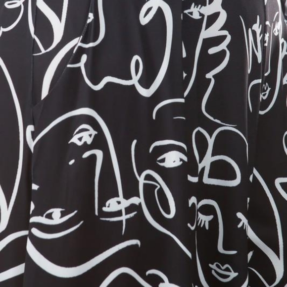 Black Palazzo Pants with Face Print Plus Size - Picture 5 of 5